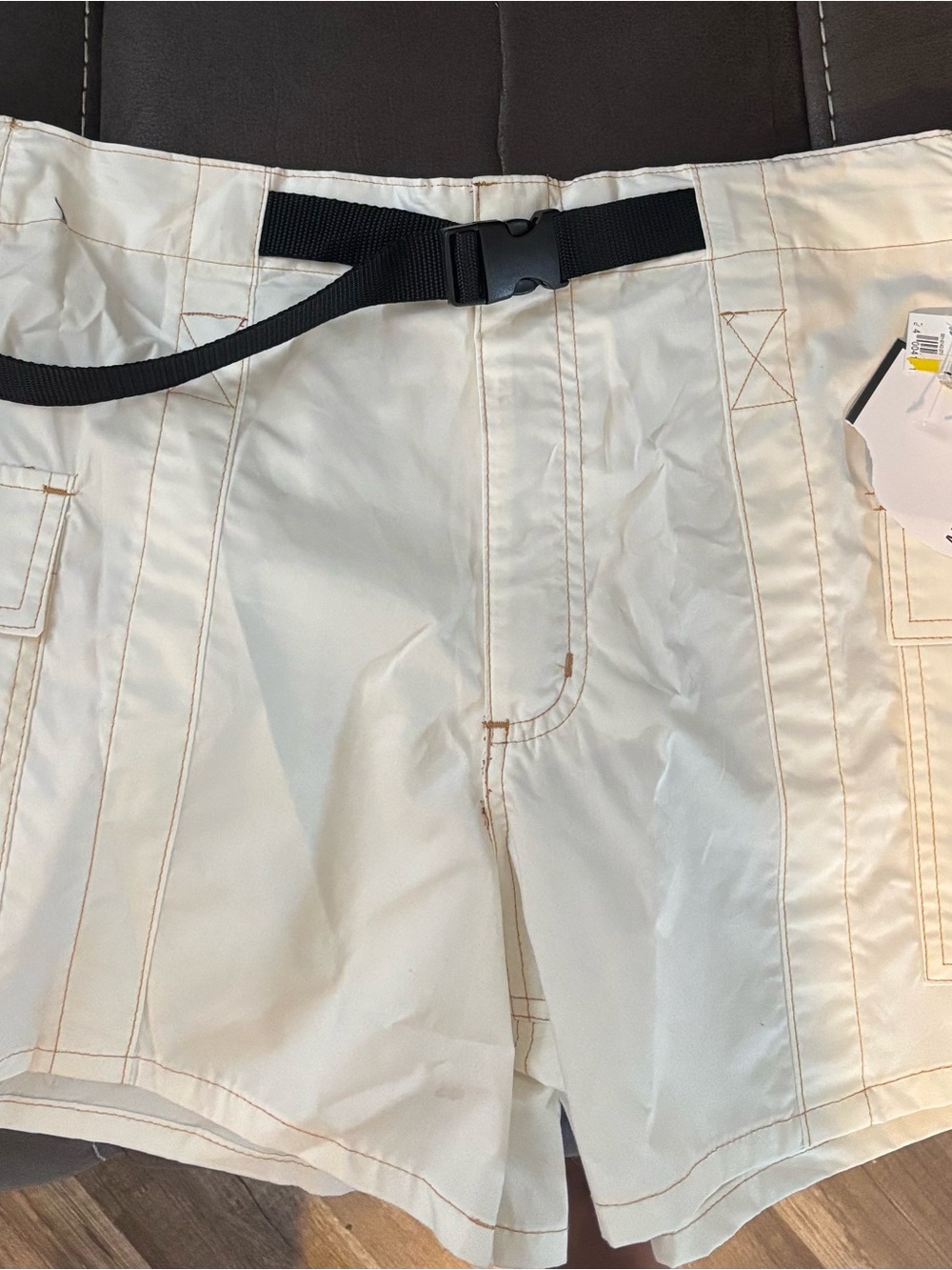 Almost Famous White Shorts with Black Waistband